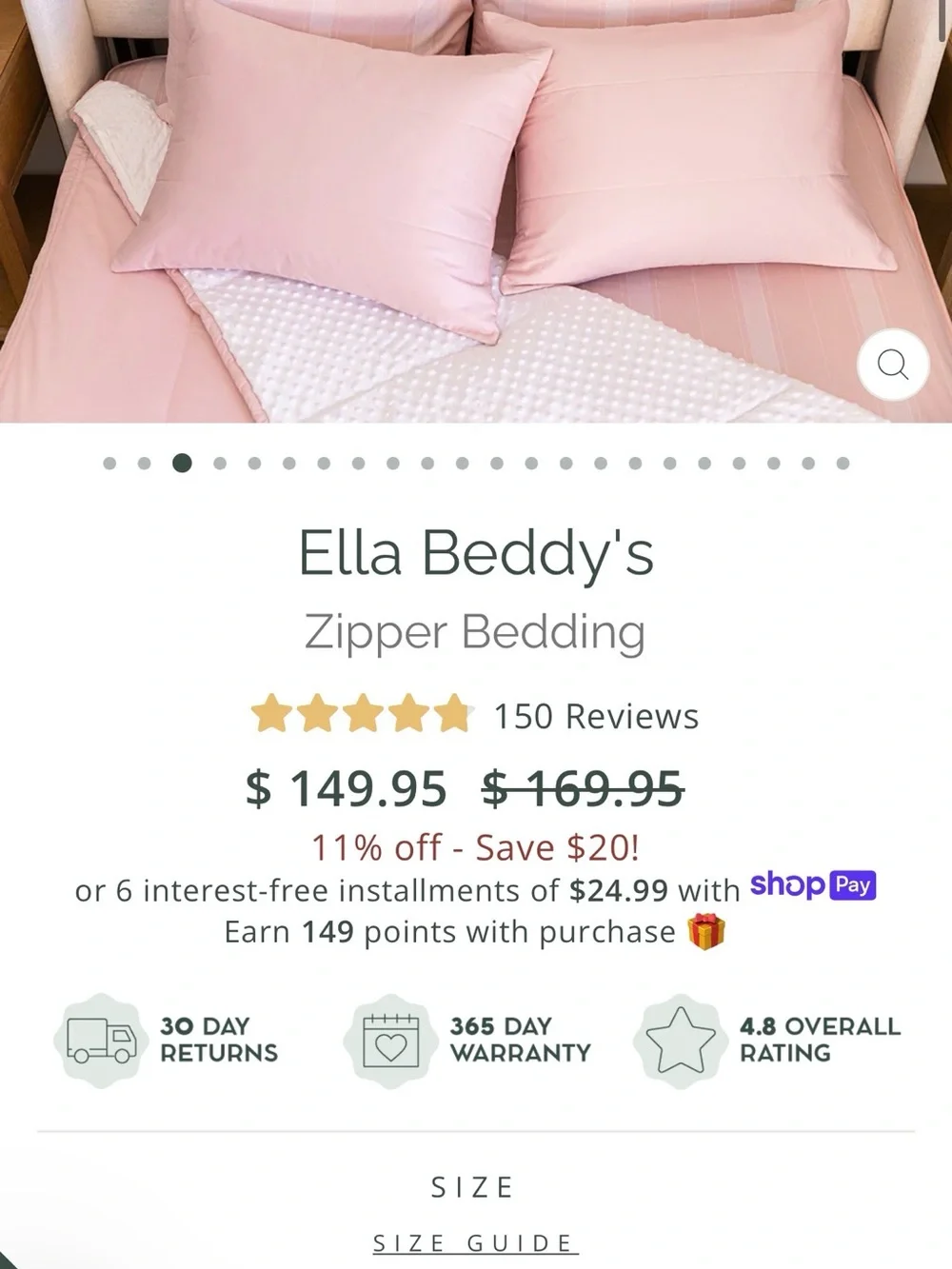 Beddy's Pink Stripe Comforter Cover - Soft Pastel Bedding with Minky inside.